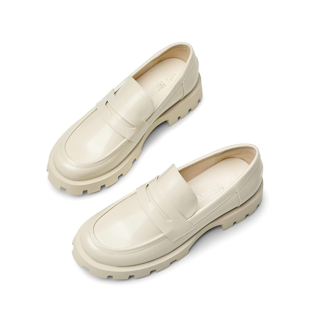 DREAM PAIRS Women's Loafers Lug Sole Slip On