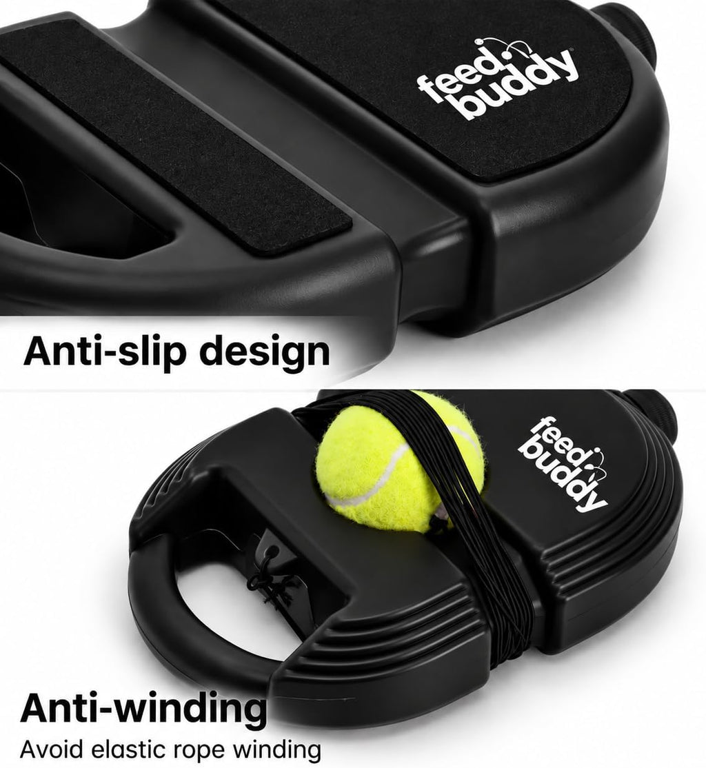 FEED BUDDY Tennis Trainer – Solo Practice Training Aid with Ball.