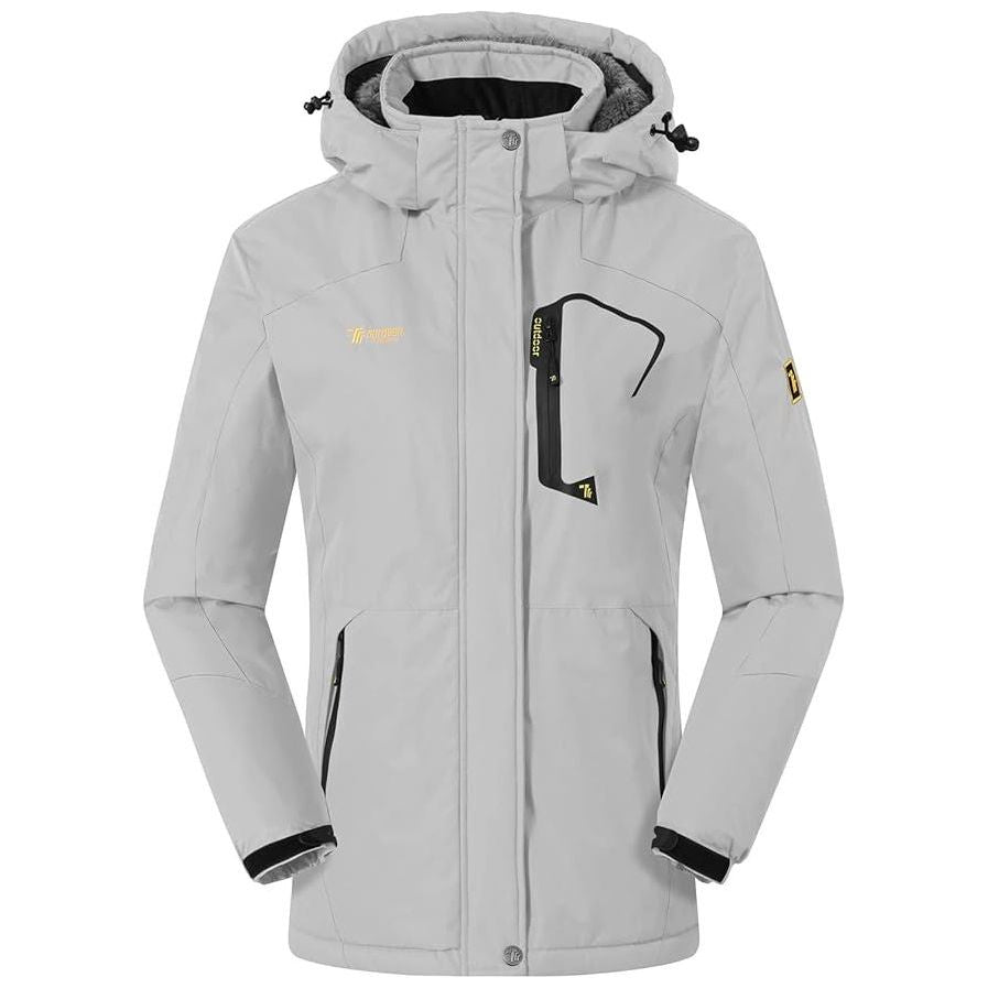 Womens Ski Jacket Waterproof Warm Winter Snow Coat Grey Size XL TBY