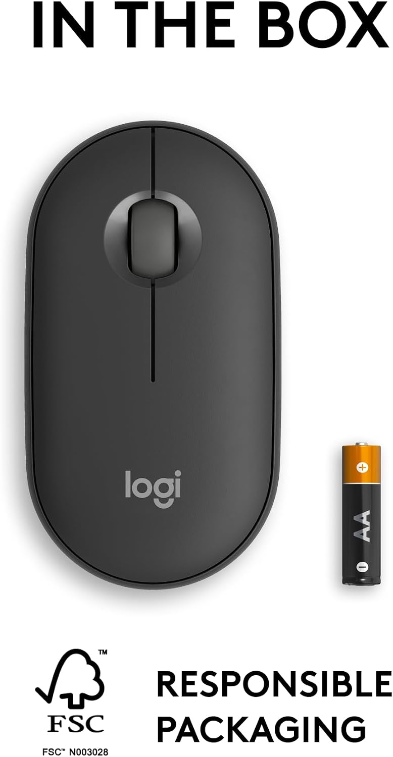 Logitech Pebble Mouse 2 M350s Slim Bluetooth Wireless Mouse