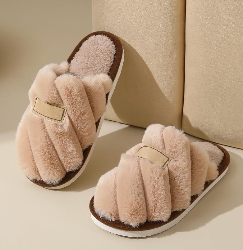Women's Slippers Plush Warm Indoor Bedroom House Shoes