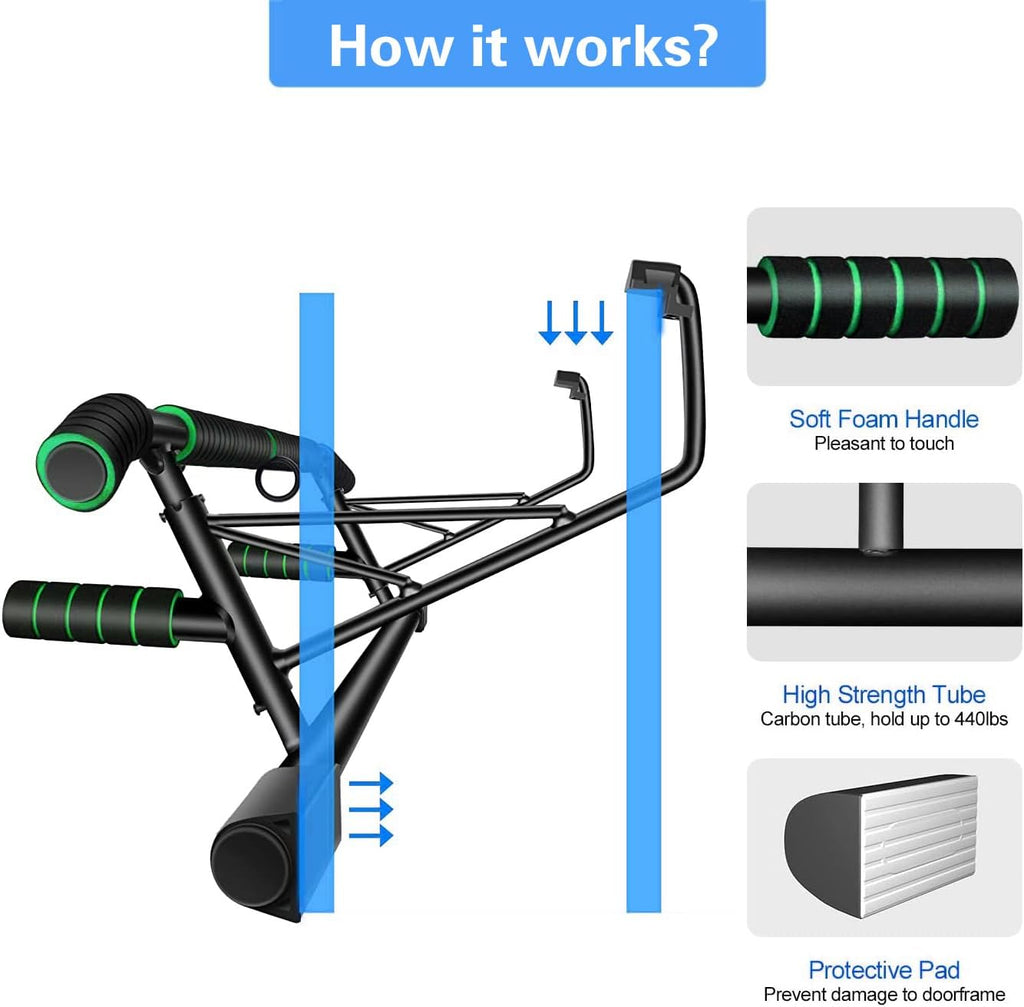 Door Frame Pull Up Bar Chin Up Bar Home Gym Fitness Training HAKENO