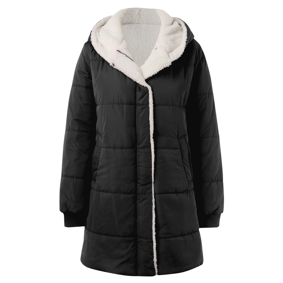 Women's Winter Puffer Jacket - Warm Padded Coat for UK Daily Wear Windproof Outer Loose Casual Fit Lightweight Padded Overcoat Cold Weather Resistant Autumn Outwear Jackets