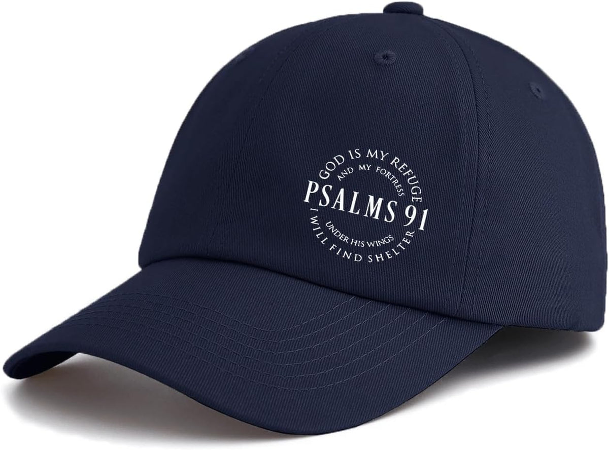 Psalms 91 Print Baseball Cap，Adjustable Size, Lightweight Sun hat, Suitable for Daily Outdoor Sports wear