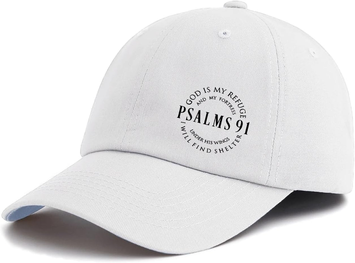 Psalms 91 Print Baseball Cap，Adjustable Size, Lightweight Sun hat, Suitable for Daily Outdoor Sports wear