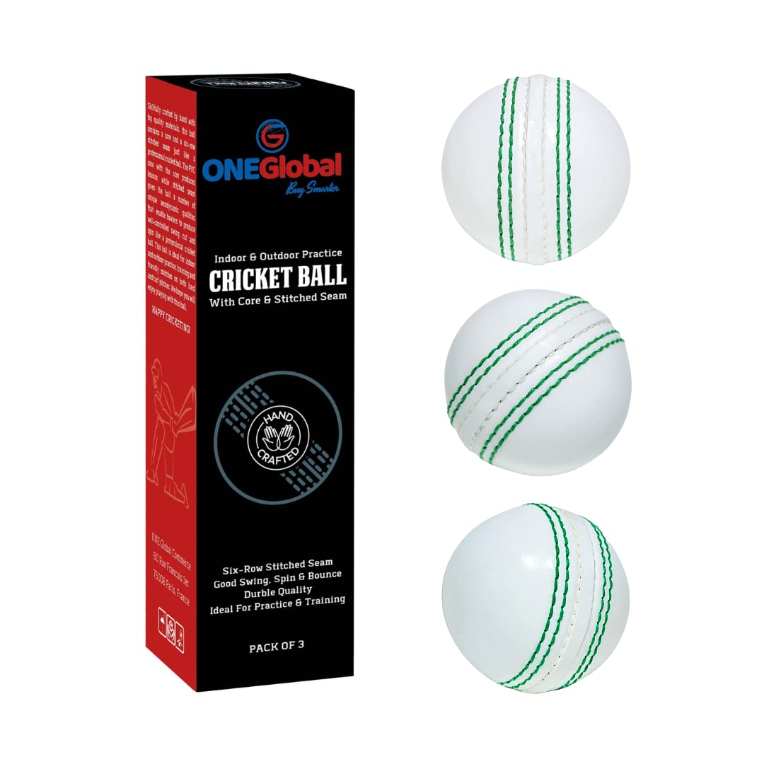 Incrediball Soft Practice Cricket Ball | Outdoor & Indoor Rubber Cricket Ball With Core & Stitched Seam | For Practice, Training & Family Fun | Senior & Junior Size