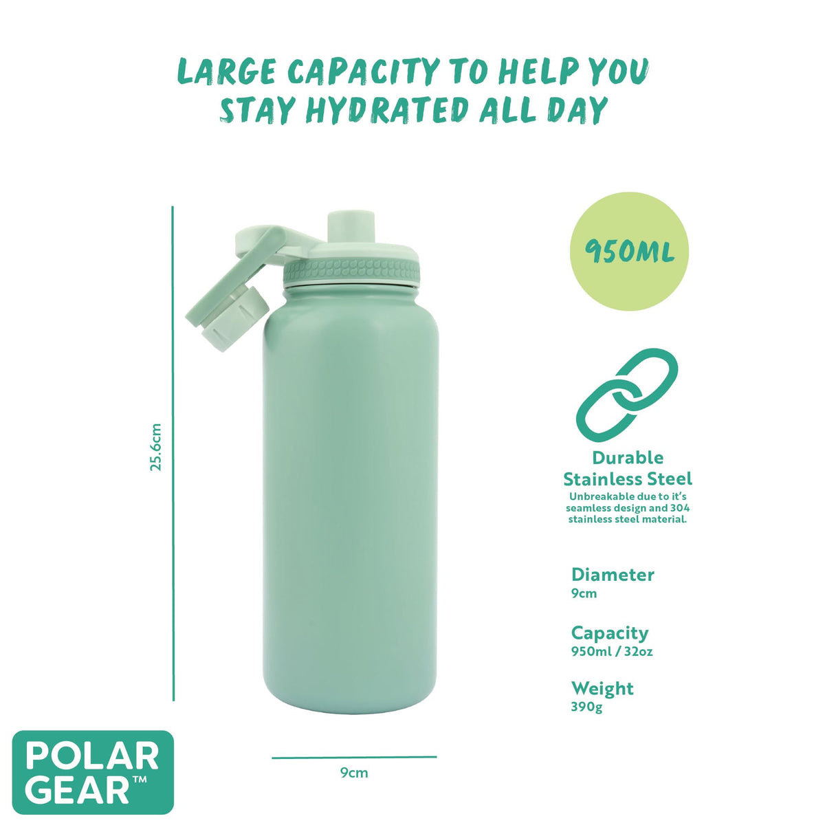 Polar Gear Insulated Water Bottle with Flip Straw - 800ml Wine