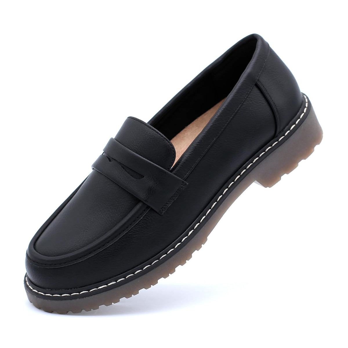 Womens Loafers Shoes Platform Chunky Penny Loafer Lug Sole Comfortable Slip On Work Office Business Casual Dressy Fashion Driving Moccasins Women Shoes