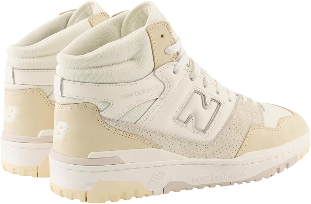 New Balance 650 Sneakers Leather Trainers, Retro Hi-top Unisex Beige