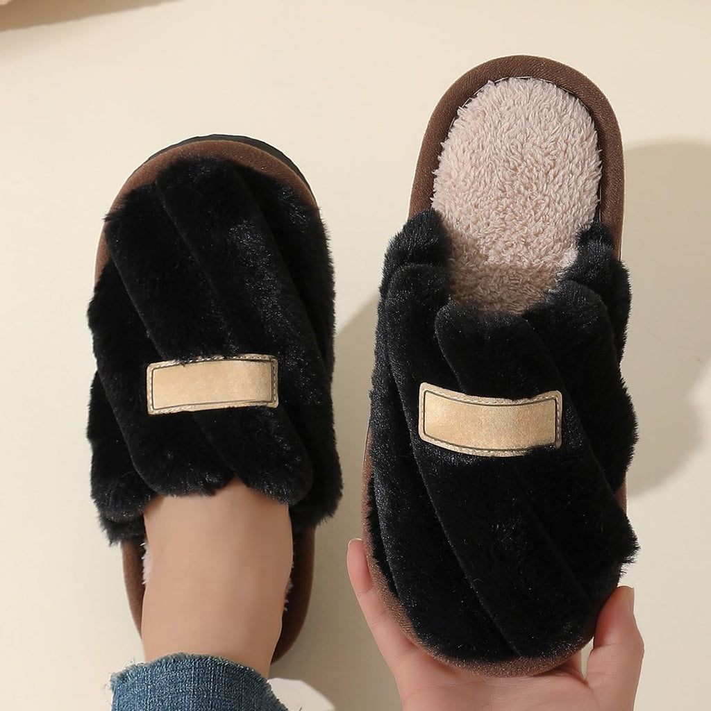 Women's Slippers Plush Warm Indoor Bedroom House Shoes