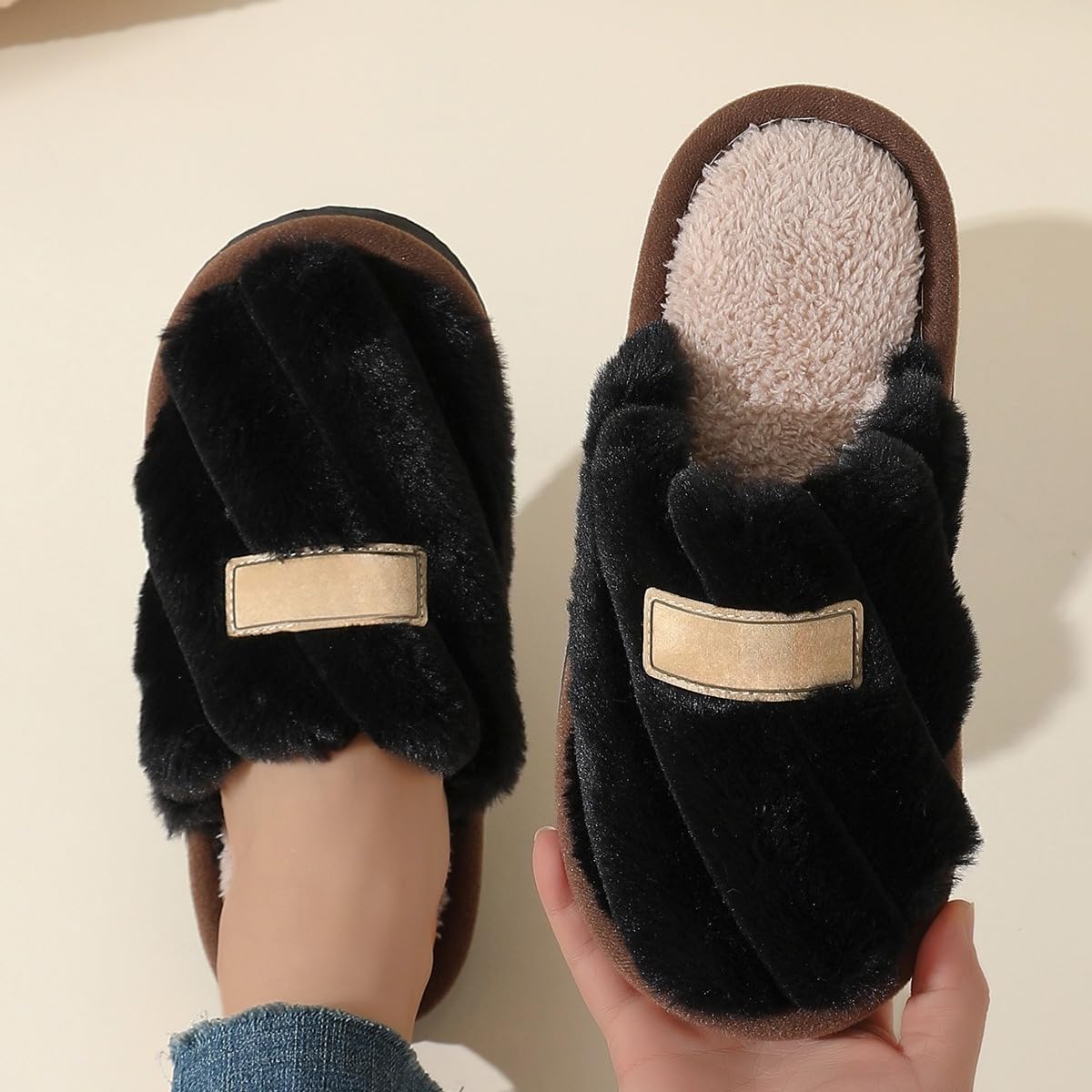 Women's Slippers Plush Warm Indoor Bedroom House Shoes