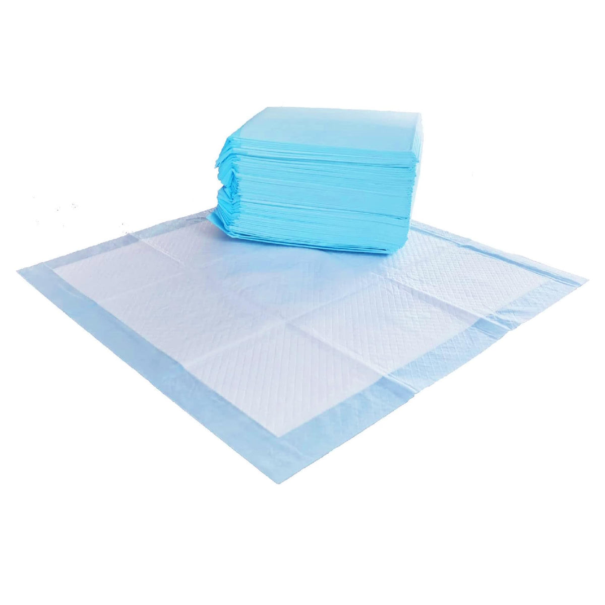 Amazon Basics Puppy Training Pads, 5-Layer Leakproof Design, Quick-Dry Surface, Regular 56 x 56 cm, Pack of 50, Blue