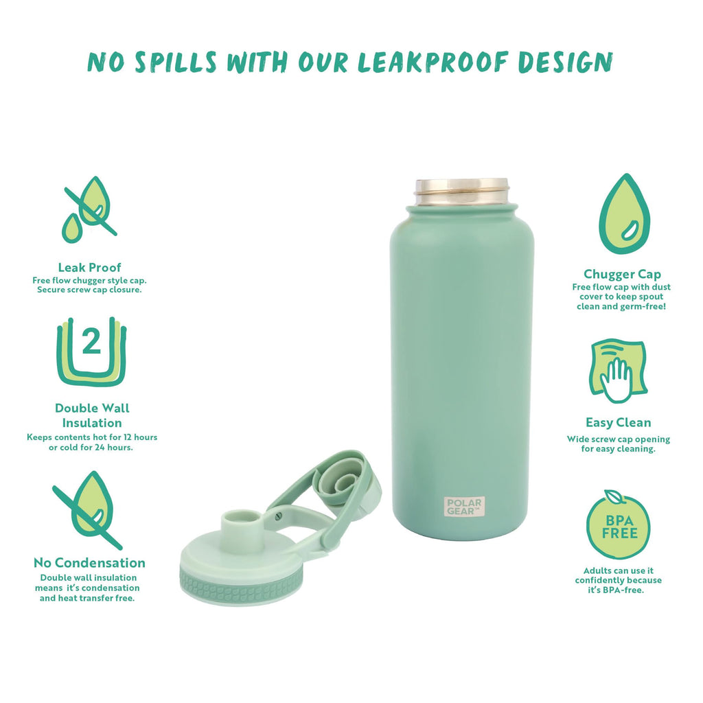 Polar Gear Insulated Water Bottle with Flip Straw - 800ml Wine