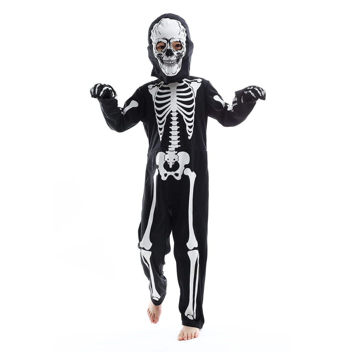 Sincere Party Kids Skeleton Costume Glow in the Dark Skeletons Halloween Skeleton Costumes for Boys and Girls