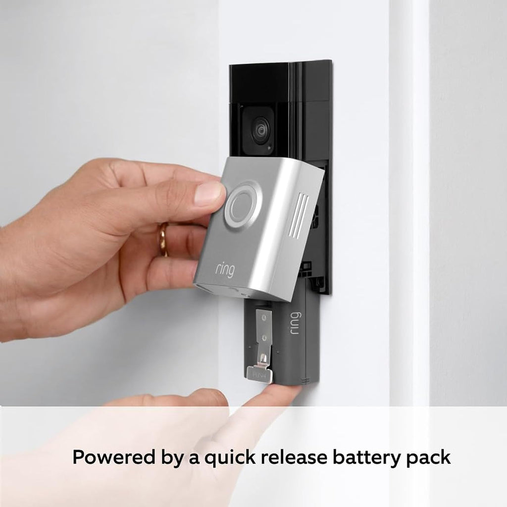 Ring Battery Video Doorbell Plus (Newest Gen) + Chime (3rd Gen) | DIY Wireless Video Doorbell Camera with 1536p HD Video, Head-To-Toe View, Quick Release Battery Pack | Easy to install (5min)