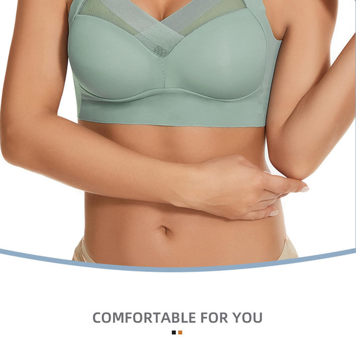 Yinguo Thin Laceless Comfortable Breathability Underwear Large Size Brater Buckle Female Bra V Neck Vest Bralette Wireless Bra Cotton Bra for Women