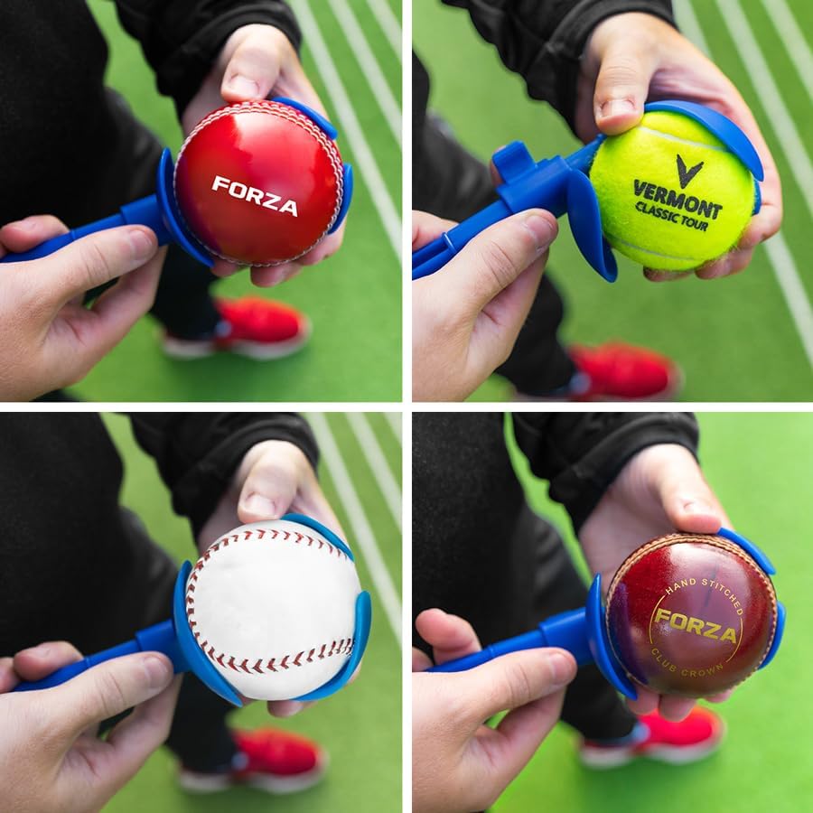 FORTRESS FORZA Cricket Ball Thrower - Short Handle or Long Handle | Ultra-Durable Plastic | Multi-sport Ball Thrower