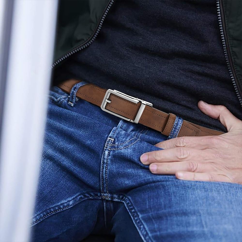 Mens Dress Belt - Ratchet Belt Leather 1 1/4" Comfort Click - Perfect Companion to Mens Dress Shoes