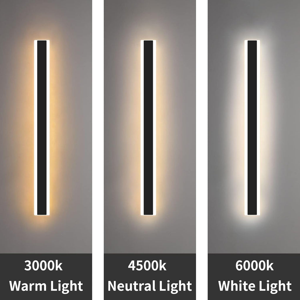 Outdoor LED Wall Light 120cm 42W Black IP65 Long Strip Garden Light Mikeru