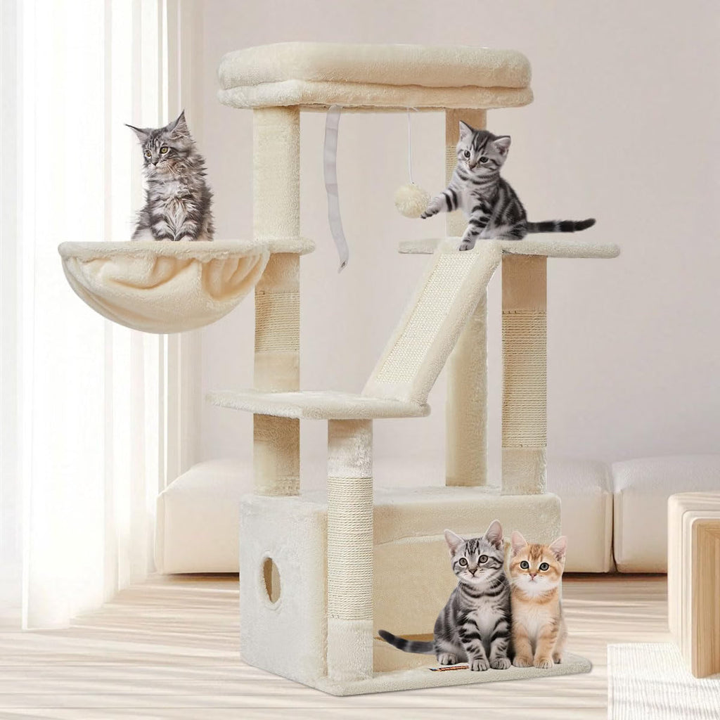 Cat Tree 98cm Small Cat Tower Scratching Climbing Activity Centre Taoqimiao Indoor