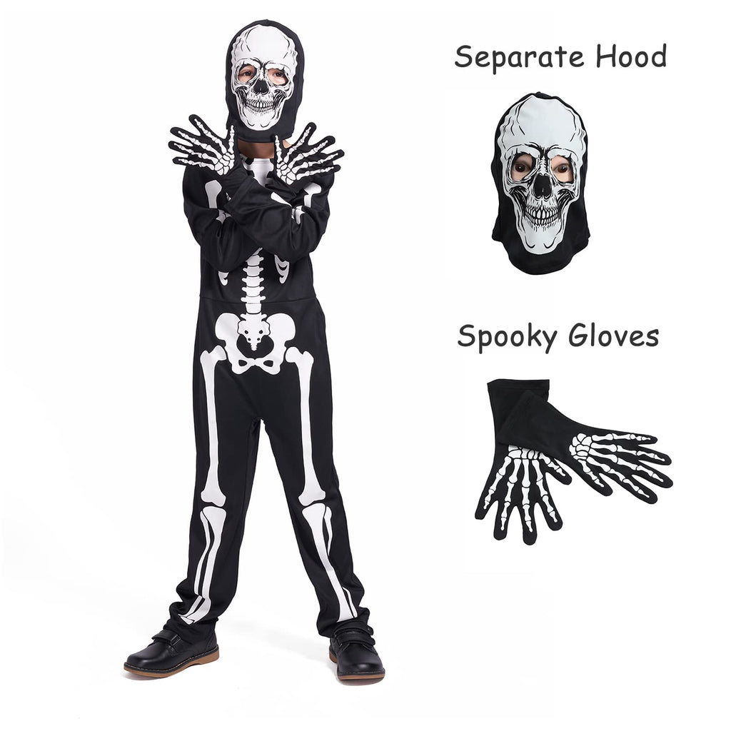 Sincere Party Kids Skeleton Costume Glow in the Dark Skeletons Halloween Skeleton Costumes for Boys and Girls