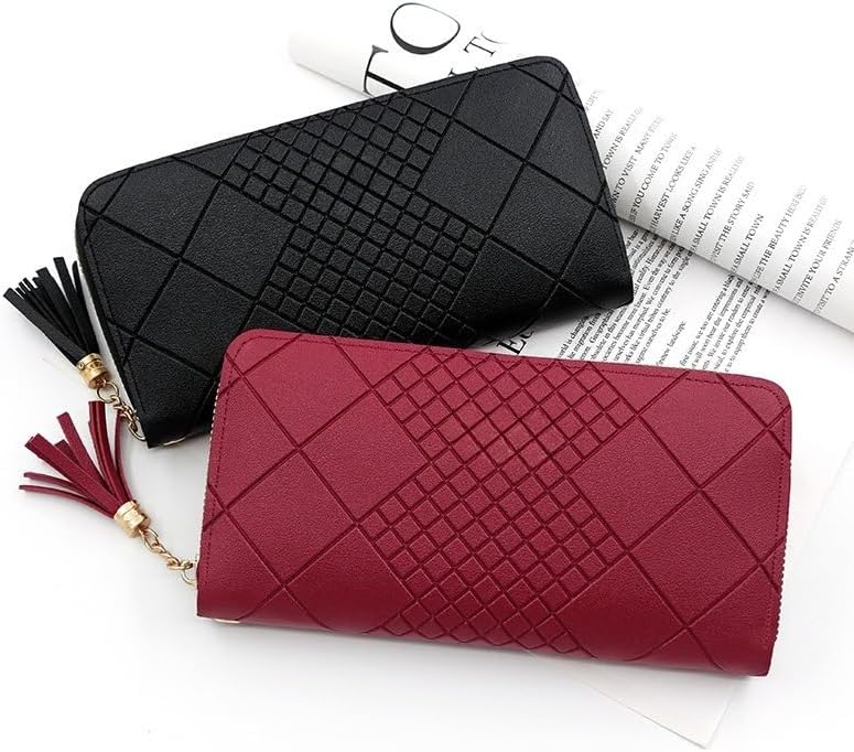Womens Wallet Long Style Zipper Bag Multi-Card Space Handbags Card Wallets Fashion Storage Bag Wallet Gift for Women, Blue, 19.5 * 10 * 2.5cm, Retro