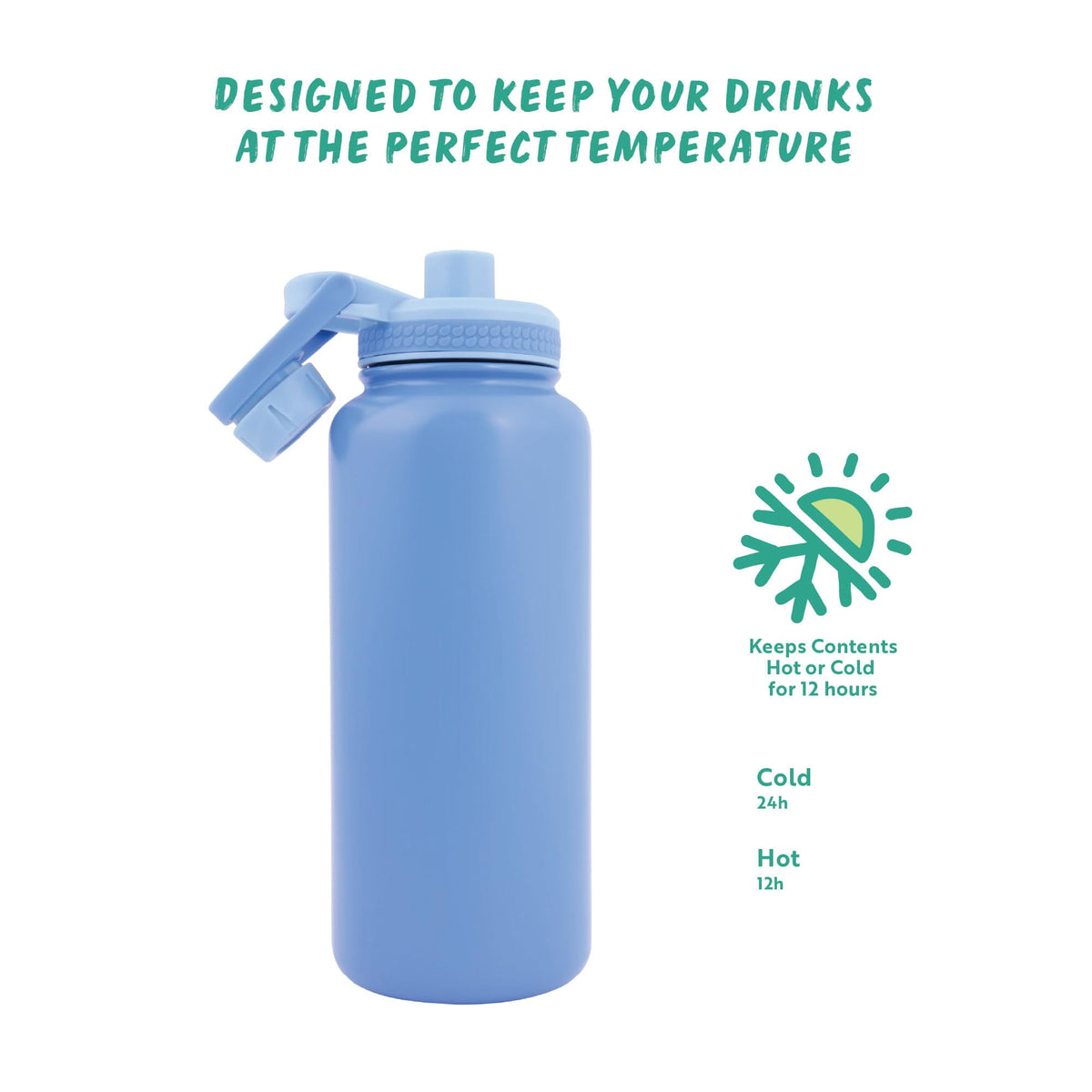 Polar Gear Insulated Water Bottle with Flip Straw - 800ml Wine
