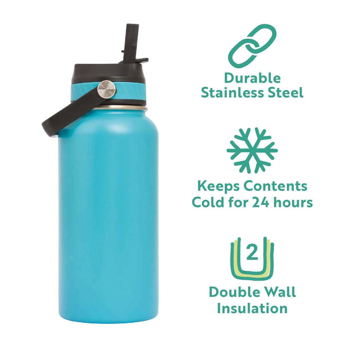 Polar Gear Insulated Water Bottle with Flip Straw - 800ml Wine