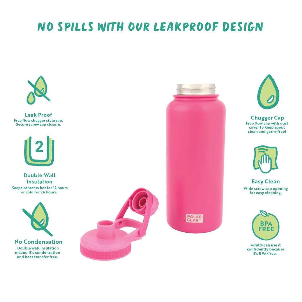 Polar Gear Insulated Water Bottle with Flip Straw - 800ml Wine