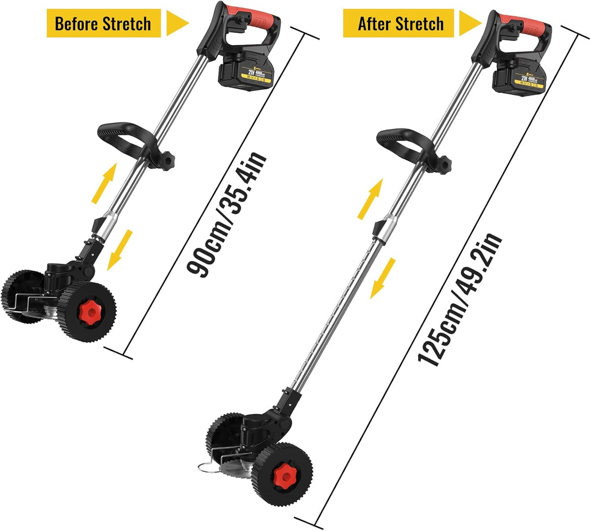 Cordless Grass Trimmer 21V 4.0Ah Garden Strimmer 4 Blades 1 Battery Conentool