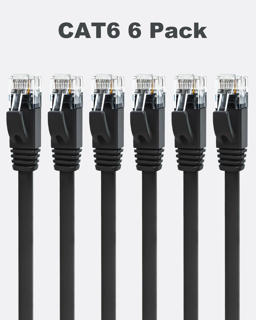 Yauhody CAT 6 Ethernet Cable 10m, Pure Copper High Speed Solid Flat CAT6