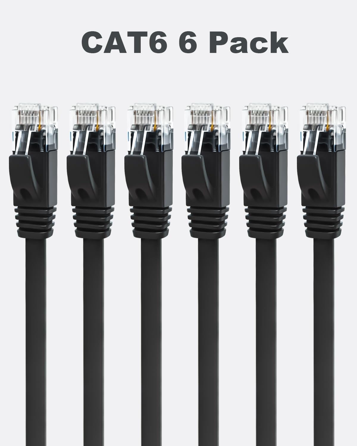 Yauhody CAT 6 Ethernet Cable 10m, Pure Copper High Speed Solid Flat CAT6