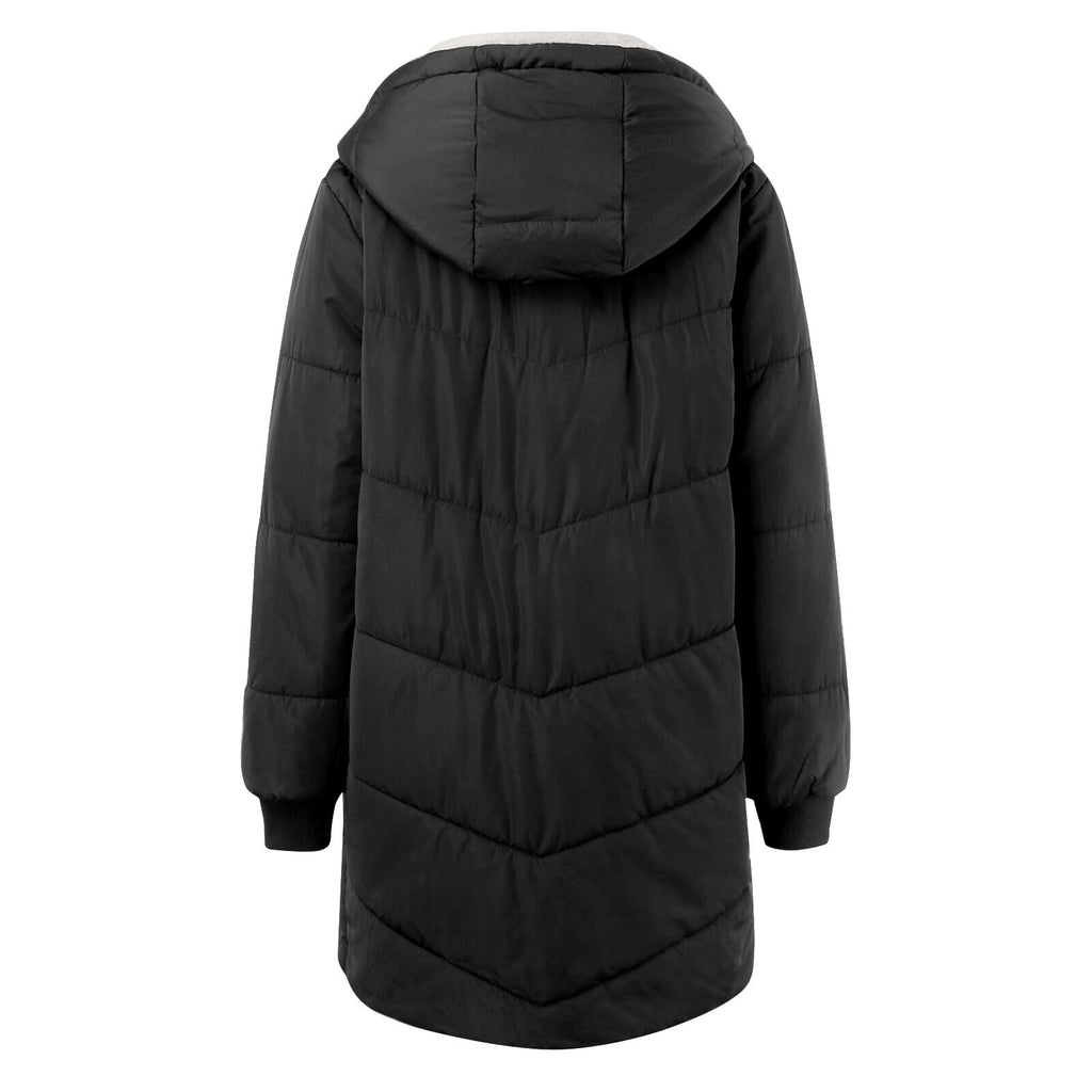 Women's Winter Puffer Jacket - Warm Padded Coat for UK Daily Wear Windproof Outer Loose Casual Fit Lightweight Padded Overcoat Cold Weather Resistant Autumn Outwear Jackets