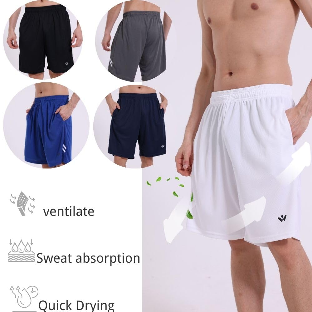 5 Pack Mens Sports Shorts Men's Athletic Shorts with Pockets and Elastic Waistband, Quick Dry Workout Shorts for Men Running Trousers