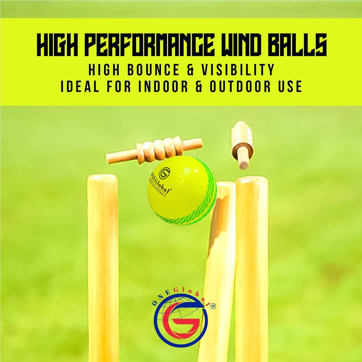 Premium Windball Soft Cricket Ball with Colour Seam | Wind Ball for Outdoor & Indoor Practice, Coaching, Garden & Beach Games