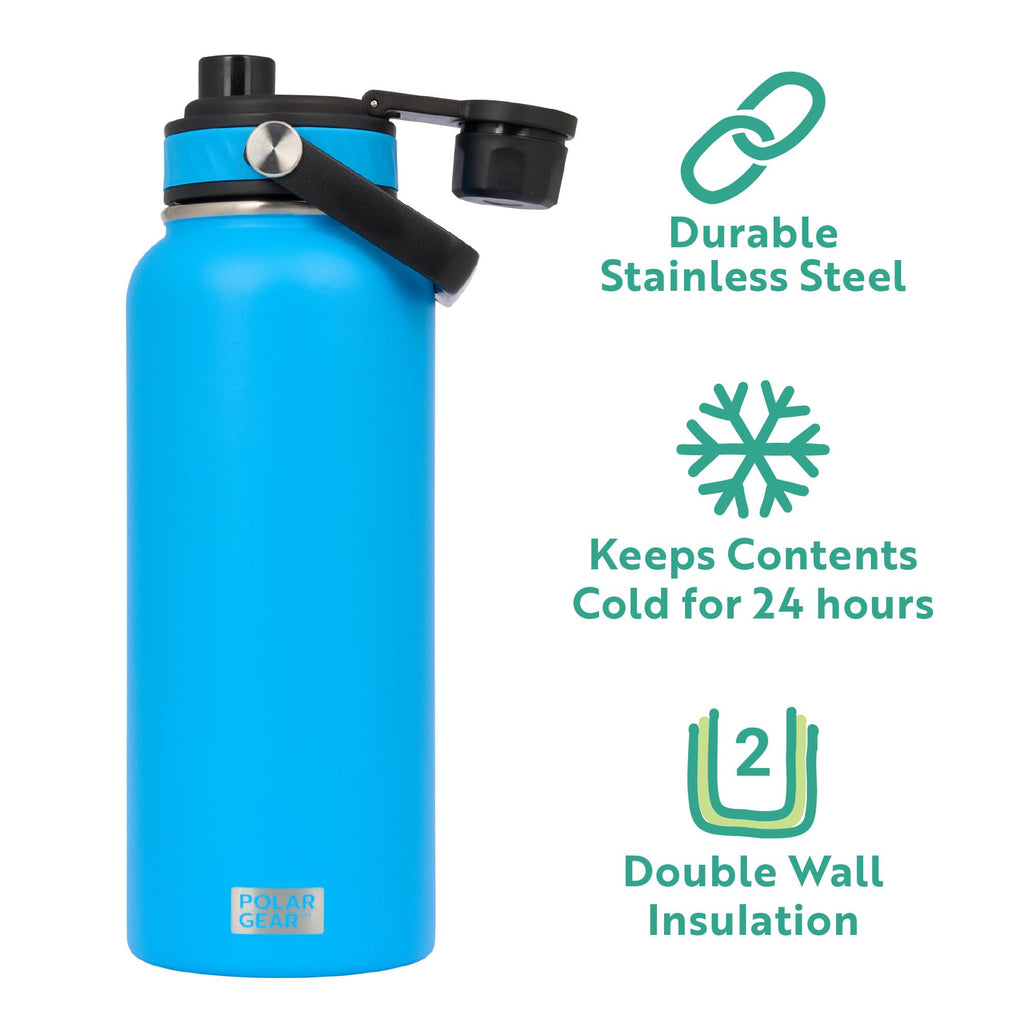 Polar Gear Insulated Water Bottle with Flip Straw - 800ml Wine