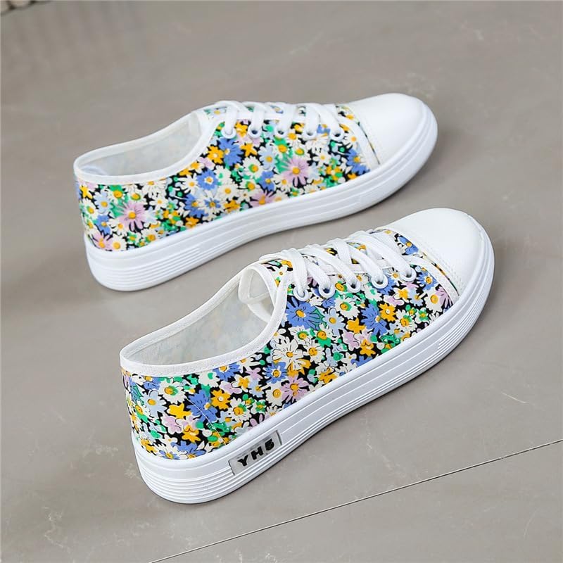 Canvas Shoes Women Ladies Low Top Sneakers Classic Lace Up Casual Trainers Plimsolls Pumps