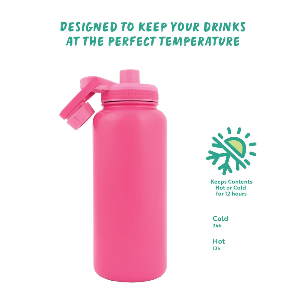 Polar Gear Insulated Water Bottle with Flip Straw - 800ml Wine