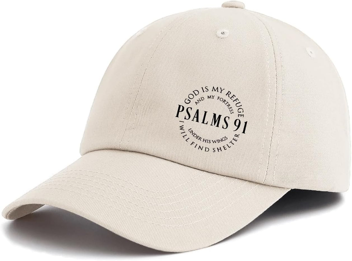 Psalms 91 Print Baseball Cap，Adjustable Size, Lightweight Sun hat, Suitable for Daily Outdoor Sports wear