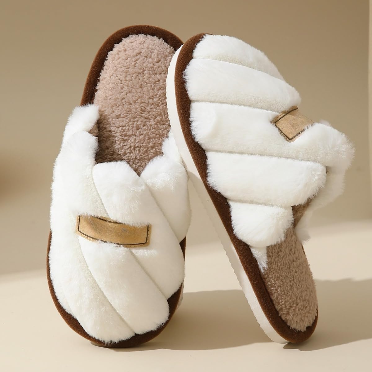 Women's Slippers Plush Warm Indoor Bedroom House Shoes