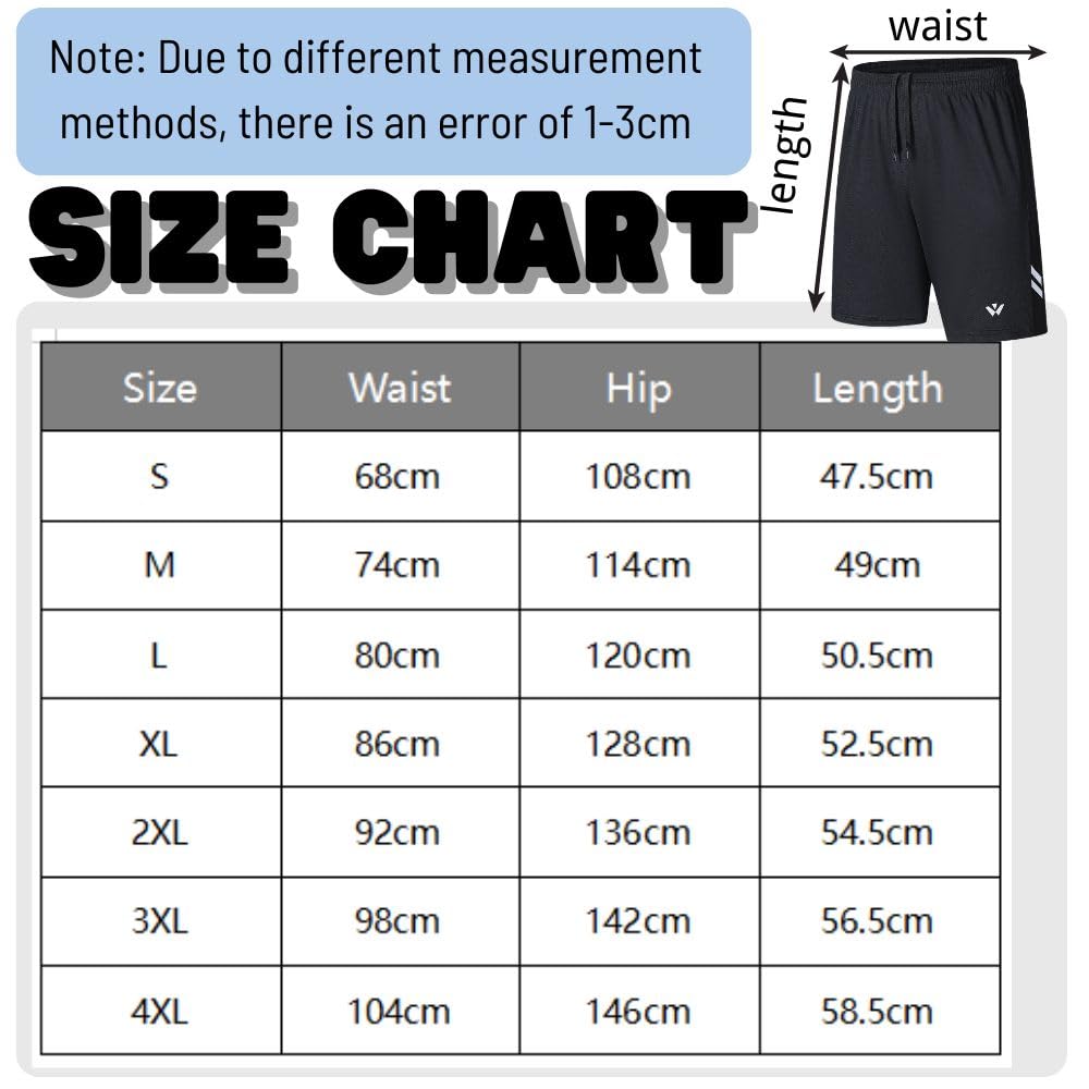 5 Pack Mens Sports Shorts Men's Athletic Shorts with Pockets and Elastic Waistband, Quick Dry Workout Shorts for Men Running Trousers