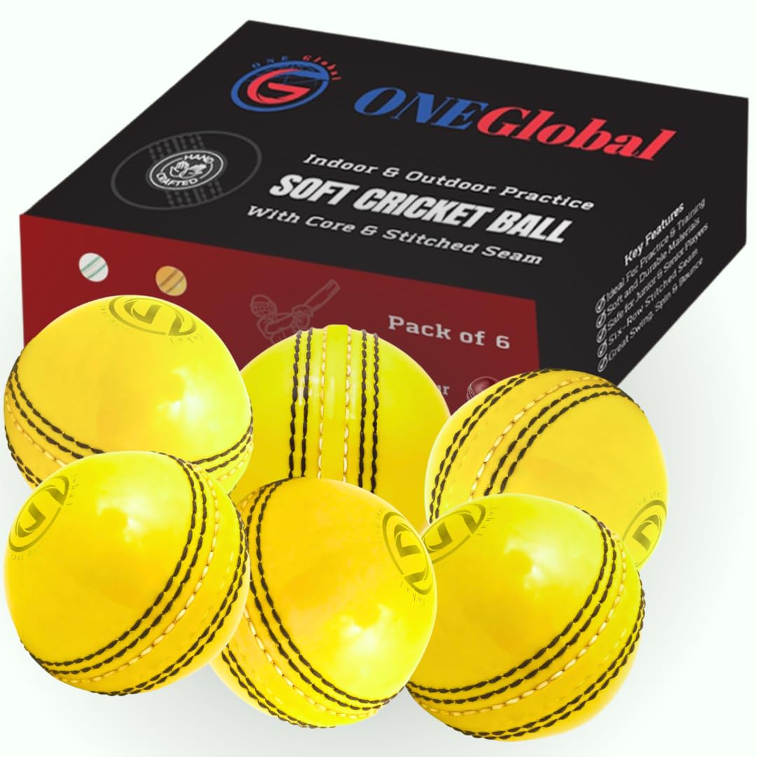 Incrediball Soft Practice Cricket Ball | Outdoor & Indoor Rubber Cricket Ball With Core & Stitched Seam | For Practice, Training & Family Fun | Senior & Junior Size