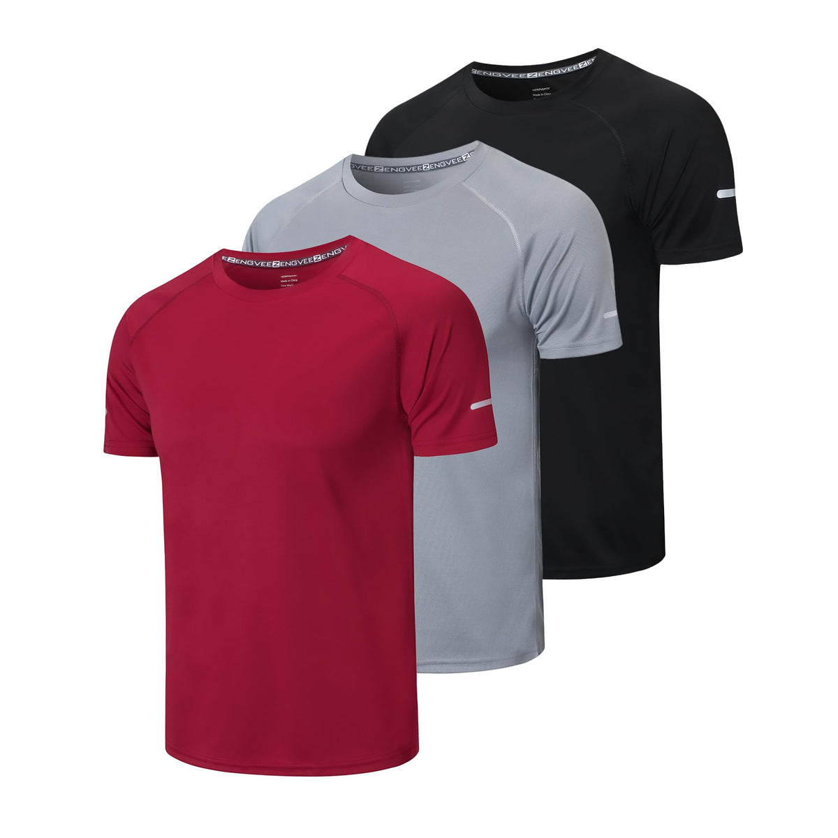 Gaiatiger 1/3 Pack Mens T-Shirts Quick Dry Short Sleeve Tops Running Shirts