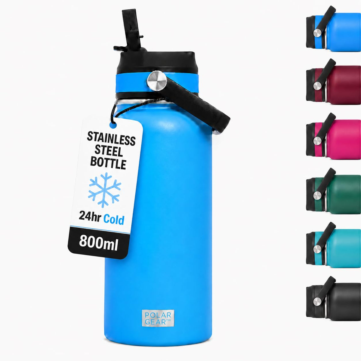 Polar Gear Insulated Water Bottle with Flip Straw - 800ml Wine