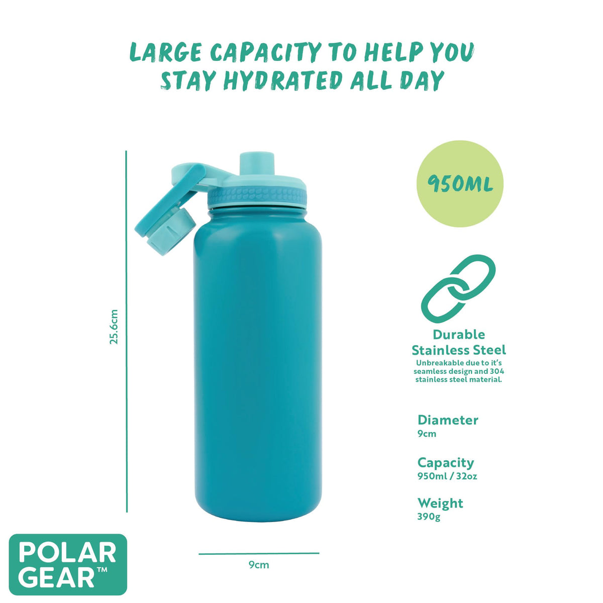 Polar Gear Insulated Water Bottle with Flip Straw - 800ml Wine