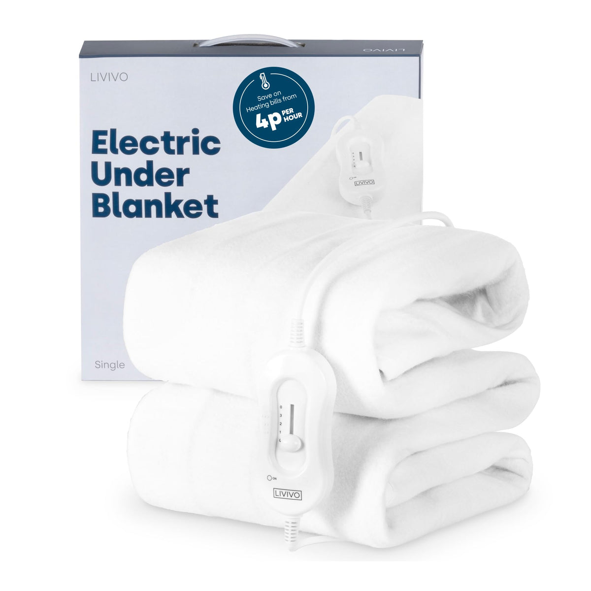 LIVIVO Electric Blanket King Size - Heated Underblanket for Bed - 165x137cm