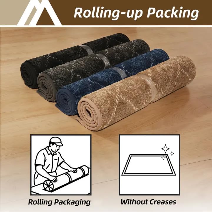 Indoor Door Mat 50x80cm Non Slip Washable Dirt Trapper Black COSY HOMEER Entrance