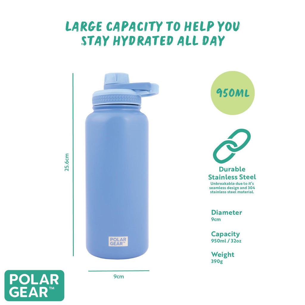 Polar Gear Insulated Water Bottle with Flip Straw - 800ml Wine