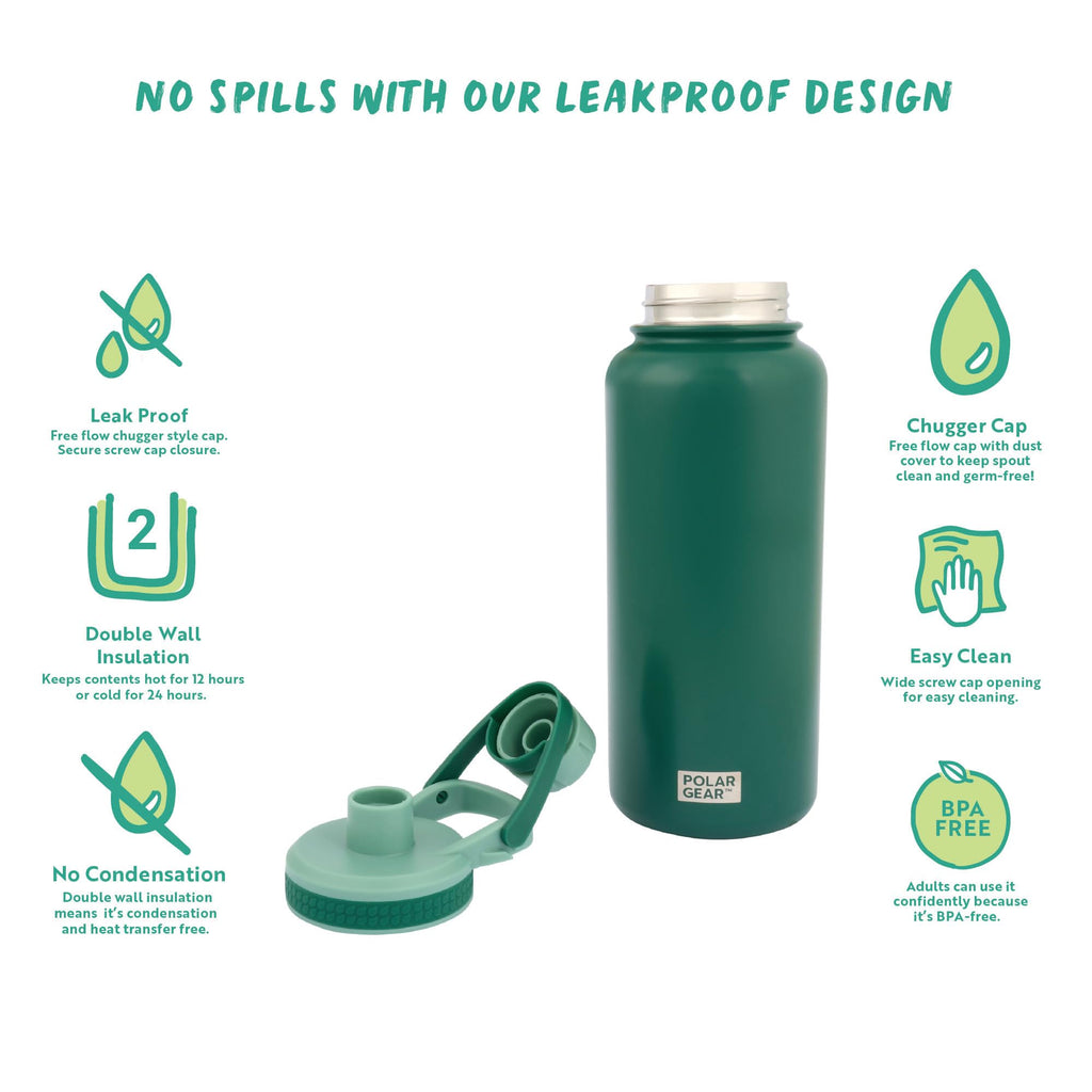 Polar Gear Insulated Water Bottle with Flip Straw - 800ml Wine
