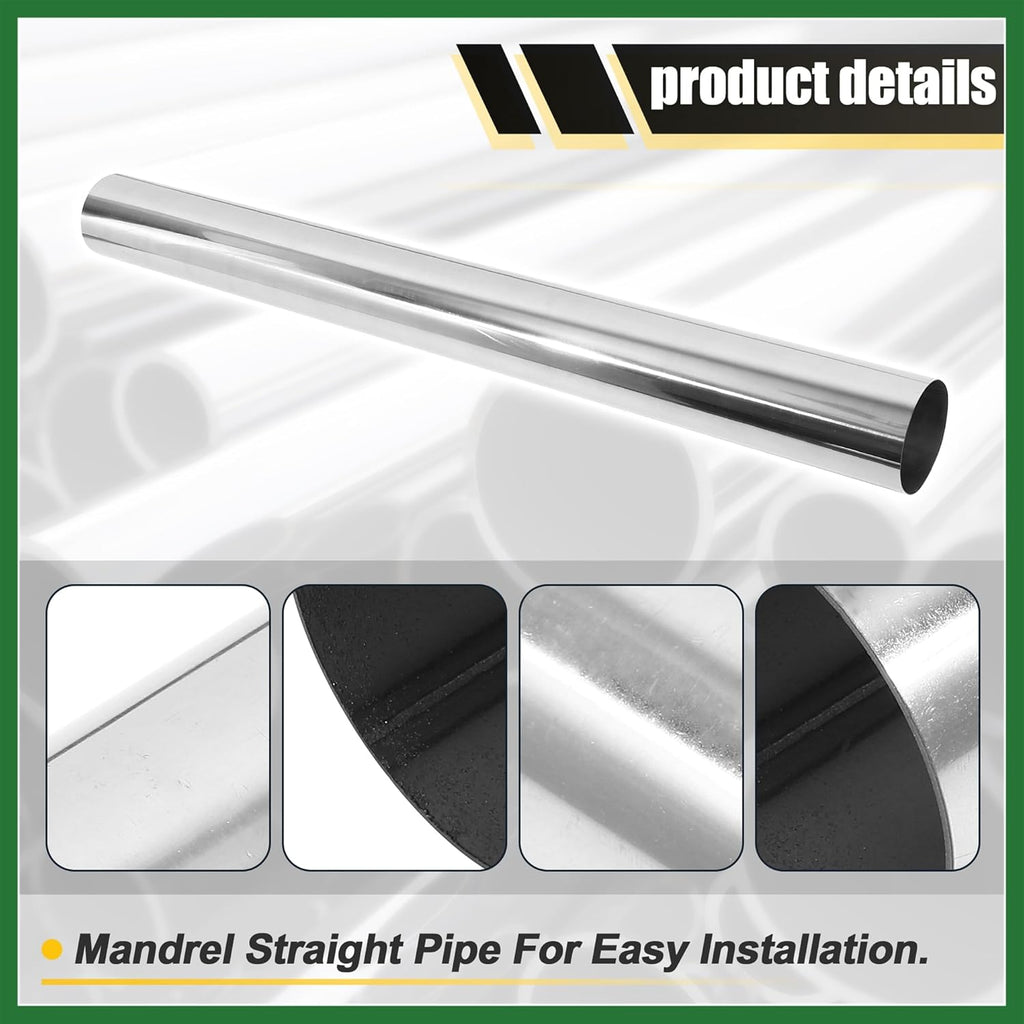 Straight Exhaust Pipe 4 Inch OD 45 Inch Length DIY Mandrel Custom Motoforti